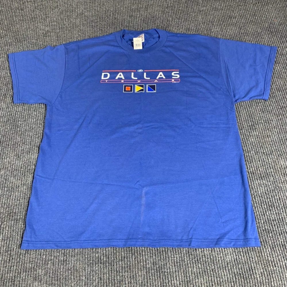 VTG Delta T Shirt Mens Extra Large Blue Short Sleeve Dallas Texas Deadstock Y2K